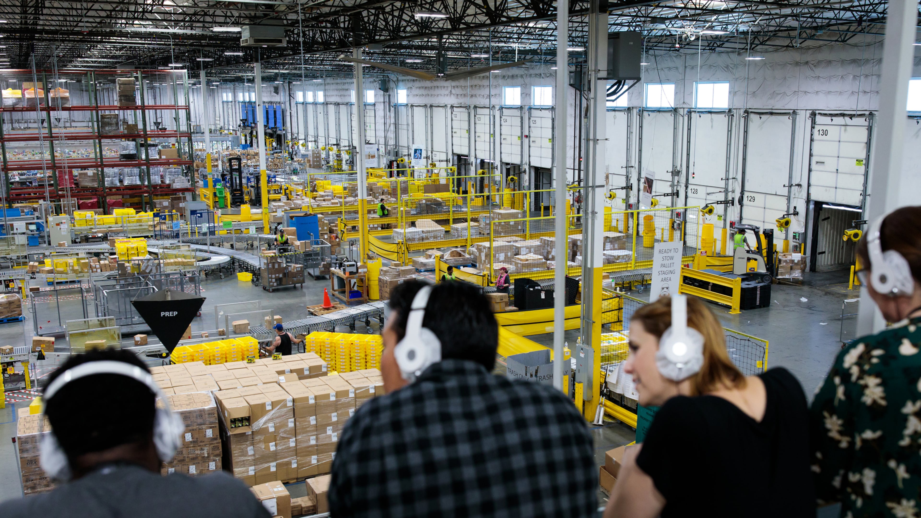 Guests get to see how the fulfillment process works at Amazon facilities first-hand on tours. (Handout)
