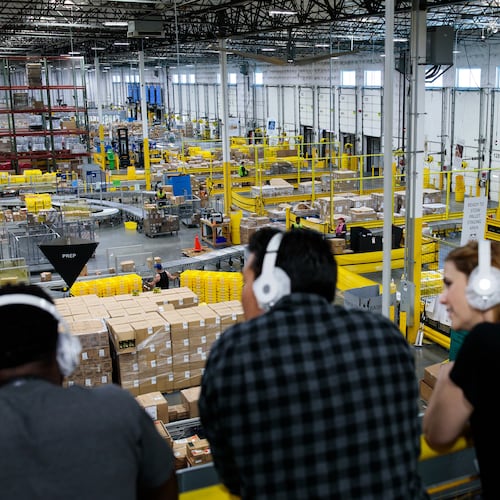 Guests get to see how the fulfillment process works at Amazon facilities first-hand on tours. (Handout)