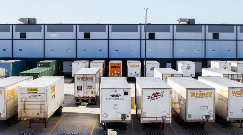 Industrial real estate is booming in metro Atlanta amid the rise of online shopping. Home Depot has built three distribution facilities in Locust Grove in Henry County. Photo taken January, 14, 2021. (Jenni Girtman for The Atlanta Journal-Constitution)