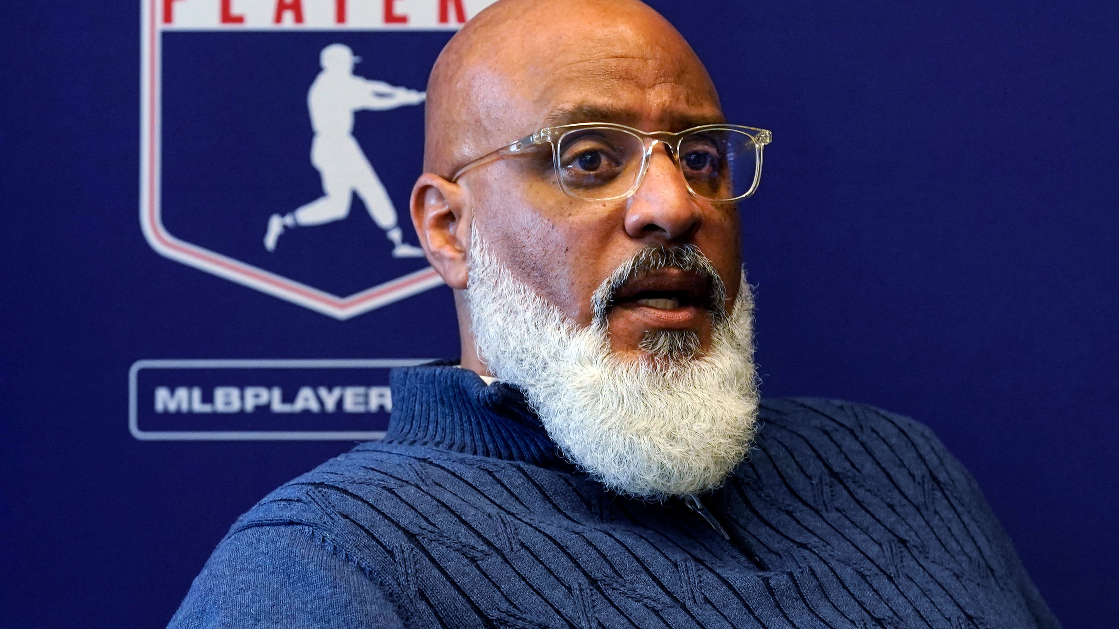 FILE - Major League Baseball Players Association Executive Director Tony Clark answers a question during a news conference in New York on March 11, 2022. (AP Photo/Richard Drew, File)
