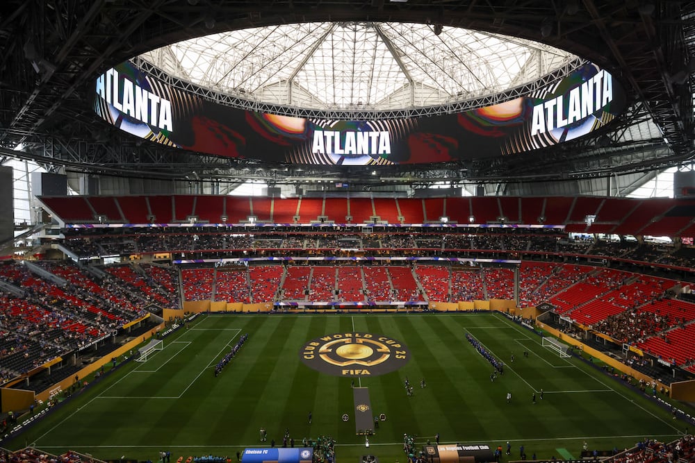 Mercedes-Benz Stadium shortly before Monday's Club World Cup match between LAFC and Chelsea.