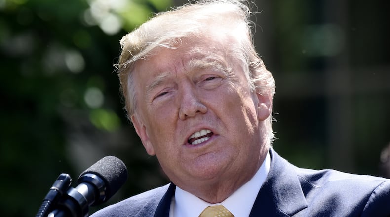 President Donald Trump at a Rose Garden event on Friday in Washingto. Olivier Douliery/Abaca Press/TNS