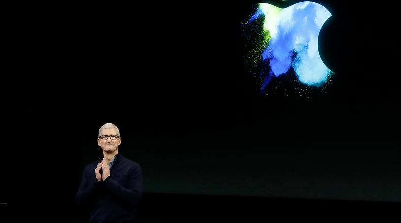 Apple CEO Tim Cook speaks during an announcement of new products Thursday, Oct. 27, 2016, in Cupertino, Calif. (AP Photo/Marcio Jose Sanchez)