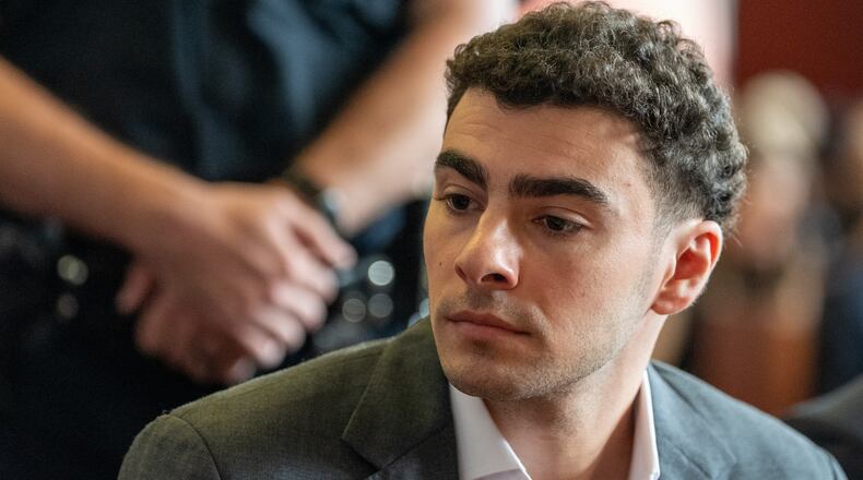 Luigi Mangione attends a pre-trial hearing at Manhattan Criminal Court in New York, Tuesday, Aug. 11, 2026. (David Dee Delgado/Pool Photo via AP)