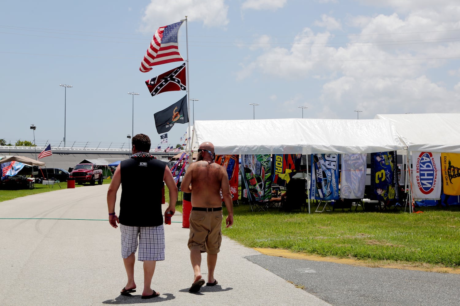 Protests fly on flagpoles