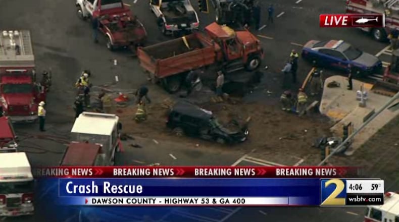 Two people were sent to the hospital after a wreck in Dawson County.