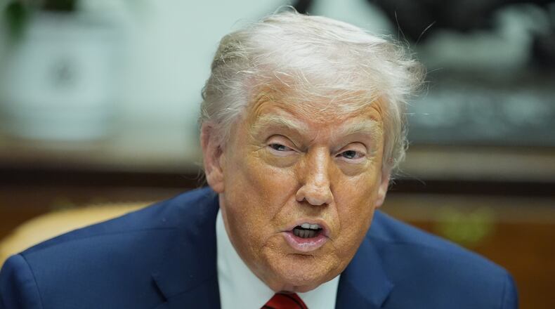President Donald Trump speaks during a roundtable discussion with business leaders in the Roosevelt Room of the White House, Wednesday, Dec. 10, 2025, in Washington. (AP Photo/Evan Vucci)