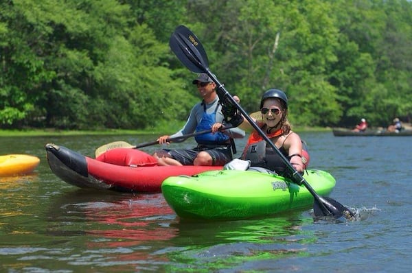 Aimee Copeland has reconnected with nature — including kayaking — in the years since her zip lining accident at 24. (Courtesy of the Aimee Copeland Foundation)
