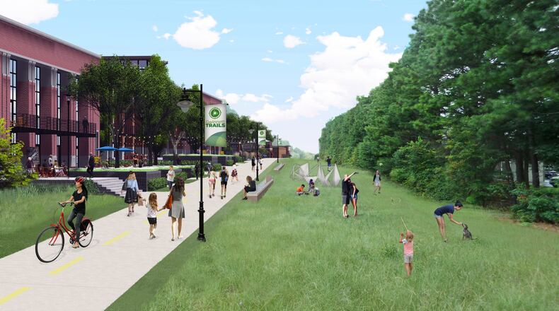 Gwinnett will use grant funds to help build new pedestrian friendly walkways connecting the Gas South District, future businesses and current shopping centers along Satellite Boulevard. COURTESY SUGARLOAF CID