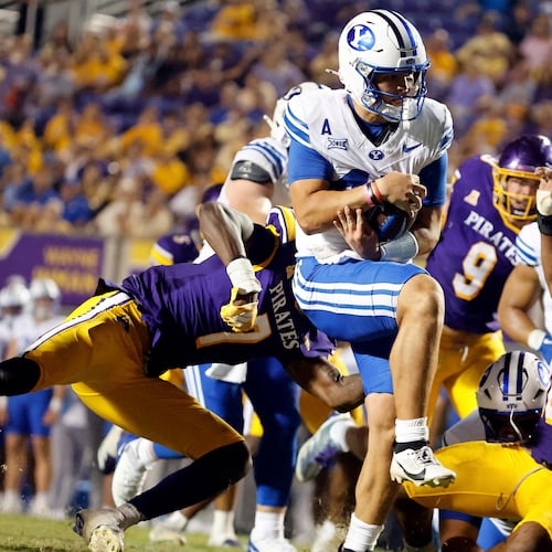 The 6-2, 230-pound California native Bear Bachmeier has thrown for 2,708 yards, completed 64.2% of his passes and made 14 touchdown throws. (Karl DeBlaker/AP)