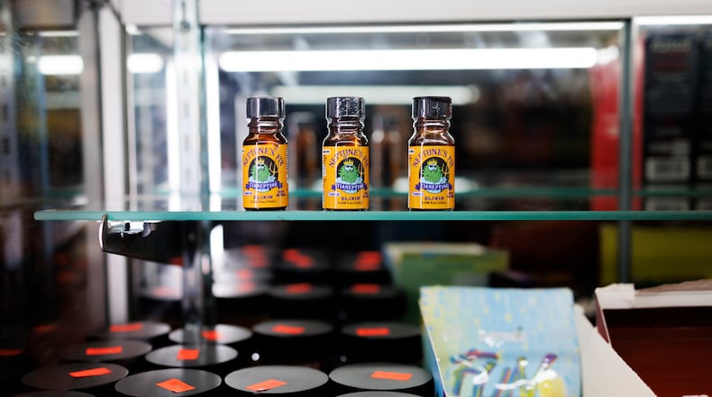 FILE — Neptune's Fix products at a smoke shop in Mount Holly, New Jersey, U.S., on Dec. 28, 2023.  (Hannah Beier/The New York Times).