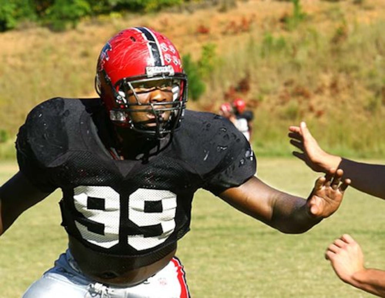 High school football: Practice at Flowery Branch