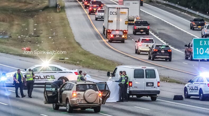 Gwinnett County police investigated a deadly pedestrian incident in the southbound lanes of I-85 at Boggs Road. Traffic was diverted off the interstate onto an access road for hours Thursday morning.