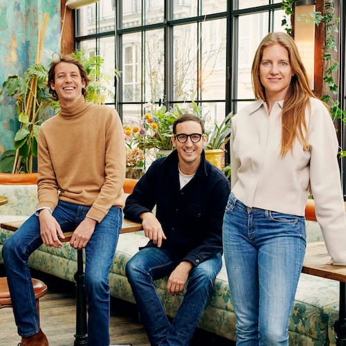 Sunday co-founders Tigrane Seydoux (left), Victor Lugger and Christine de Wendel. (Courtesy of sunday)
