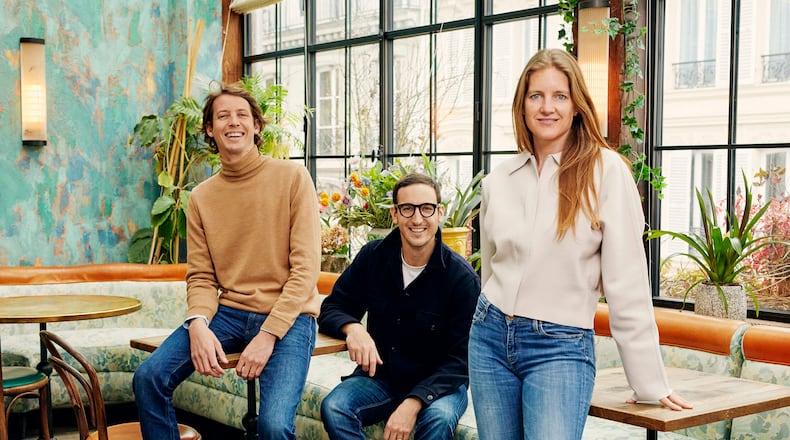 Sunday co-founders Tigrane Seydoux (left), Victor Lugger and Christine de Wendel. (Courtesy of sunday)