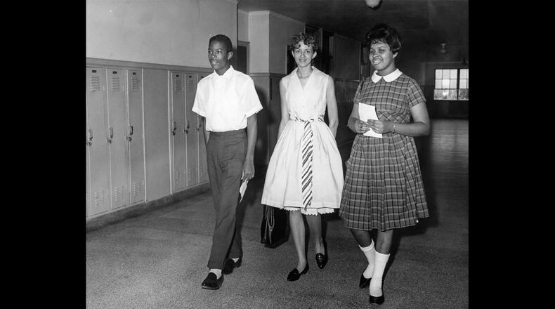 Students walking the halls at Brown High School in 1961. (AJC file photo/Bill Wilson)