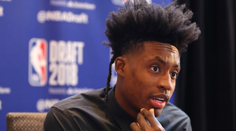 Collin Sexton speaks to the media before the 2018 NBA Draft at the Grand Hyatt New York Grand Central Terminal on June 20, 2018 in New York City.
