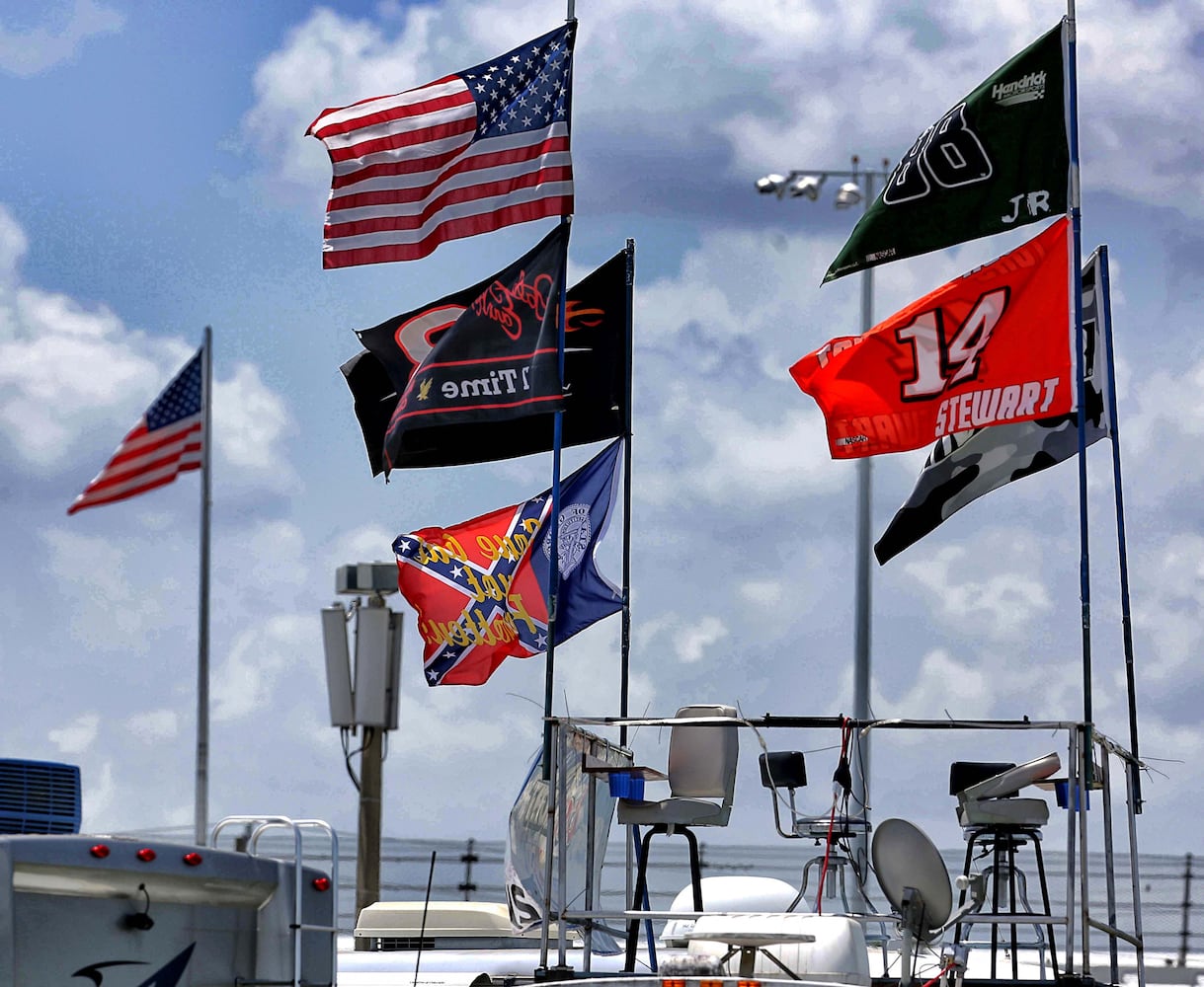 Protests fly on flagpoles