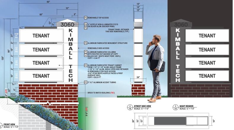 The Alpharetta City Council approved this plan for new signage at 3060 Kimball Bridge Rd. (Courtesy City of Alpharetta)