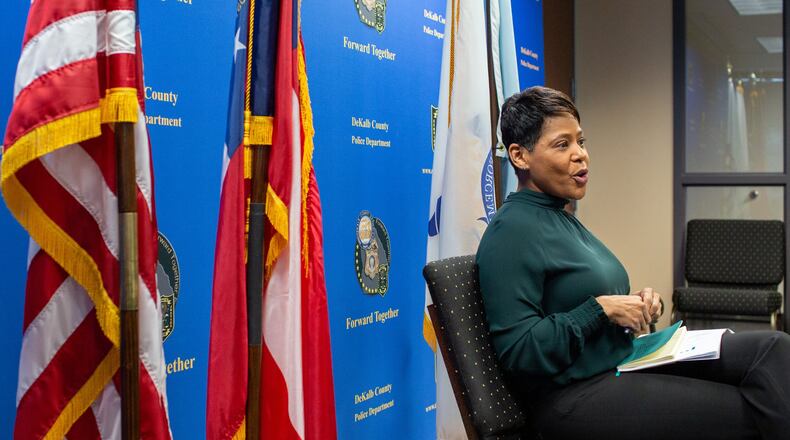 DeKalb police Chief Mirtha V. Ramos, who started in November, discusses her first couple months on the job, her background and her vision for the department, at the DeKalb Police Headquarters in Tucker, Georgia, on Friday, Jan. 17, 2020.(Photo/Rebecca Wright for the Atlanta Journal-Constitution)