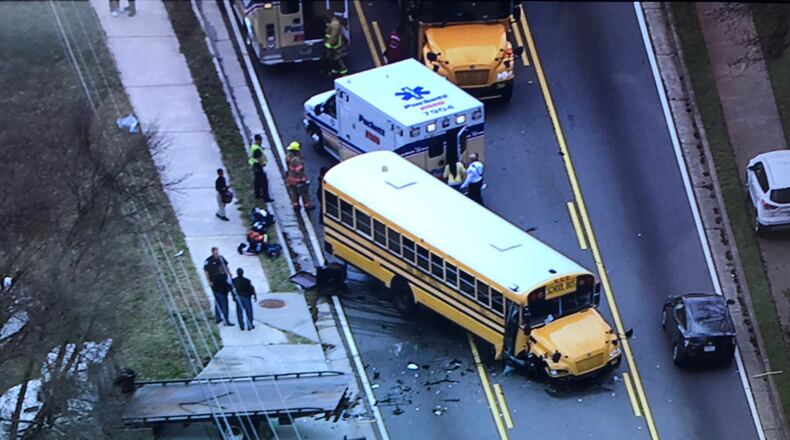 Cobb officials are investigating a bus crash that left sic people injured. (Credit: Channel 2 Action News)