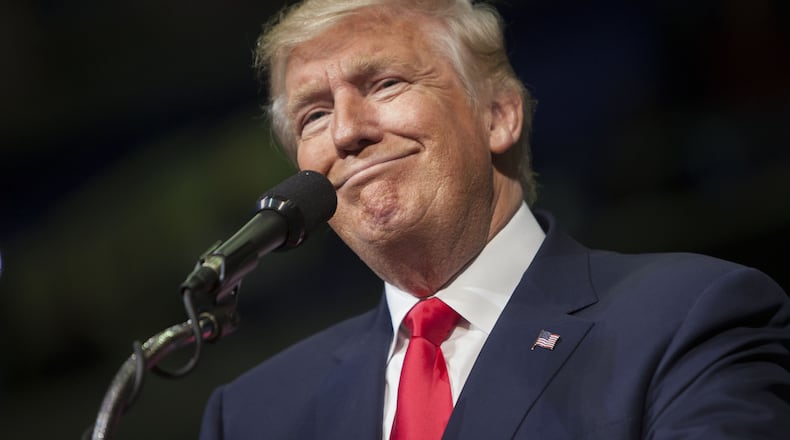 Republican presidential nominee Donald Trump at a campaign rally in Pennsylvania on Monday. Jessica Kourkounis/Getty Images