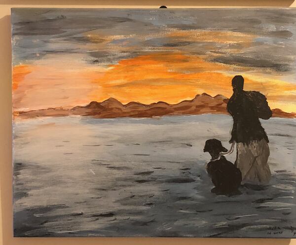 Rita Harris, founder and director of Living Life Team, Inc., taught herself to paint, even though she cannot see. She visualizes the picture in her head, then paints it, tweaking the colors by asking others what it looks like. Courtesy of Rita Harris