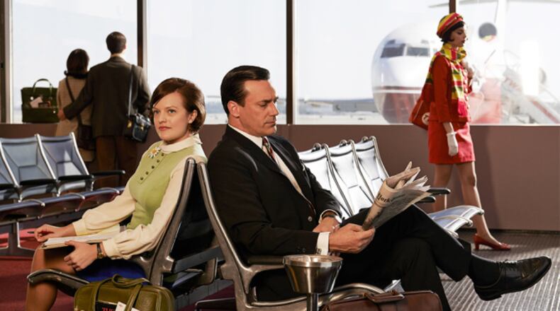 Elisabeth Moss and Jon Hamm are becoming more like rivals on "Mad Men" as the 1960s close in on the 1970s. CREDIT: AMC