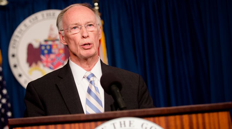 Alabama Gov. Robert Bentley speaks during a news conference at the state Capitol in Montgomery, Ala. Bentley admitted Wednesday he made inappropriate remarks to a top female staffer two years ago, but he denied accusations that he had a physical affair. Bentley said during the news conference that he apologized to his family and to the family of the female staff member for the remarks he called "a mistake." (lbert Cesare/The Montgomery Advertiser via AP