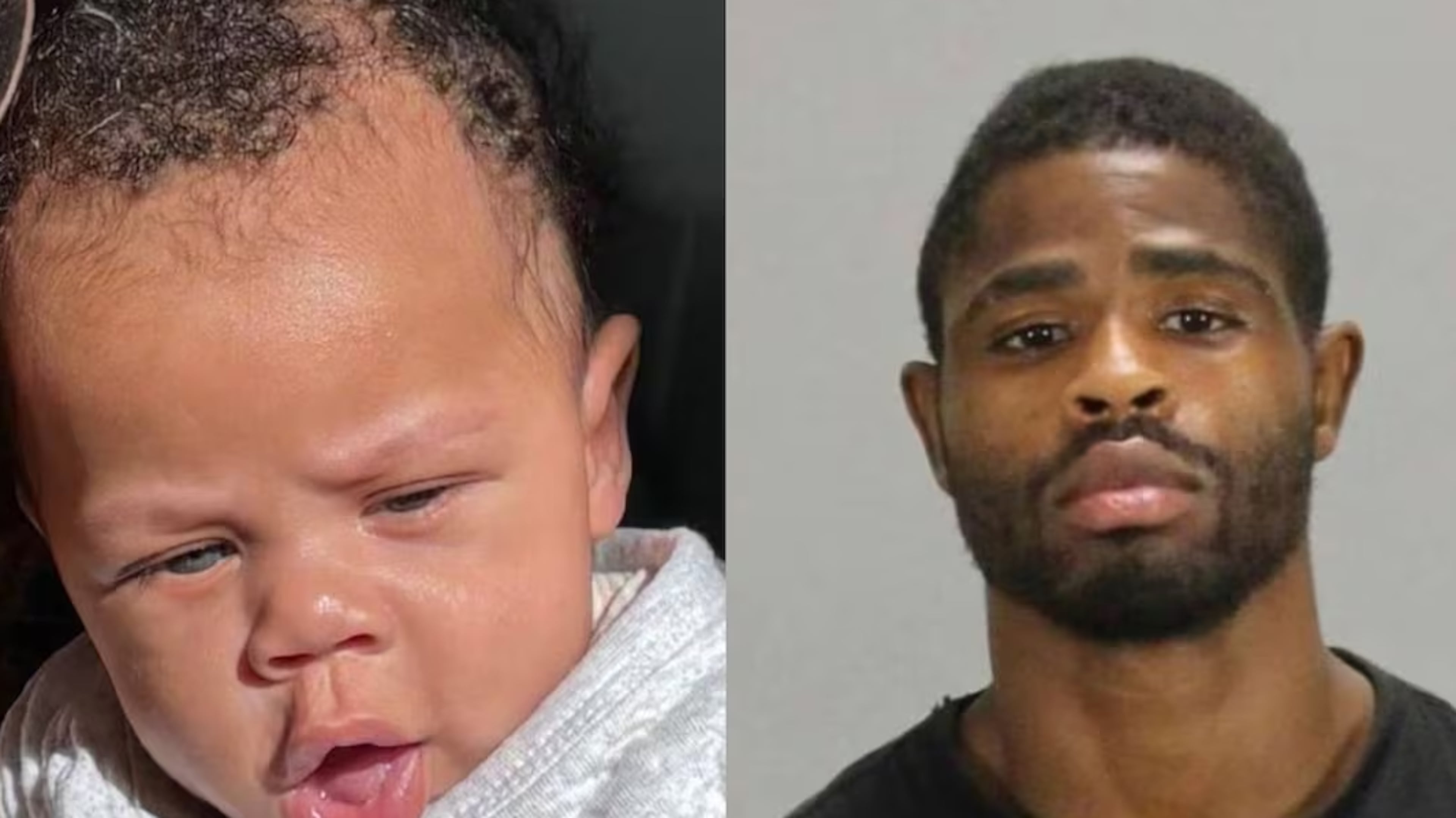 Tariq Denzell Williams (left) is accused of abducting his 2-month-old boy, Roman Williams, in Clayton County and was last seen traveling in a Volkswagen Passat, police said. (Courtesy of Clayton County Police Department)