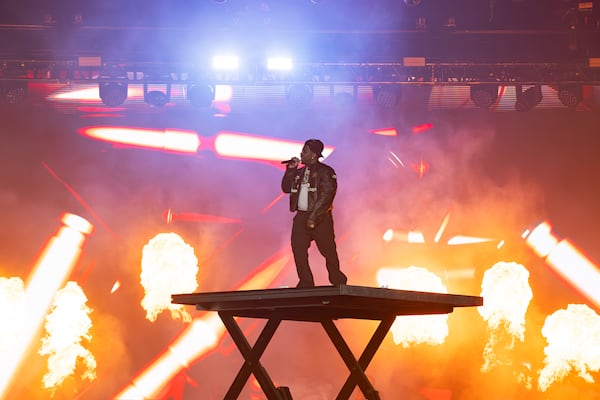 YFN Lucci performs a mix of fan favorites, collaborations and new songs to a packed crowd at his show Saturday, Aug. 23, 2025, at State Farm Arena. (Courtesy of Scoot Holloway/State Farm Arena)