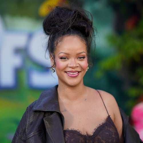 FILE - Rihanna arrives at the premiere of "Smurfs" on Sunday, July 13, 2025, at Paramount Studios in Los Angeles. (Photo by Jordan Strauss/Invision/AP, File)