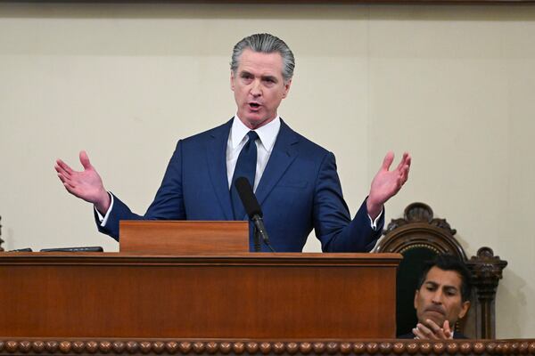 Gov. Gavin Newsom of California is heading to an event in Georgia later this month. (AP)