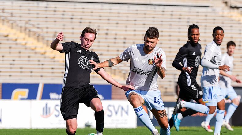 Atlanta United midfielder Mateusz Klich #43 during the match against the Chattanooga FC at Finley Stadium in Chattanooga, TN on Saturday January 25, 2025. (Photo by Mitch Martin/Atlanta United)