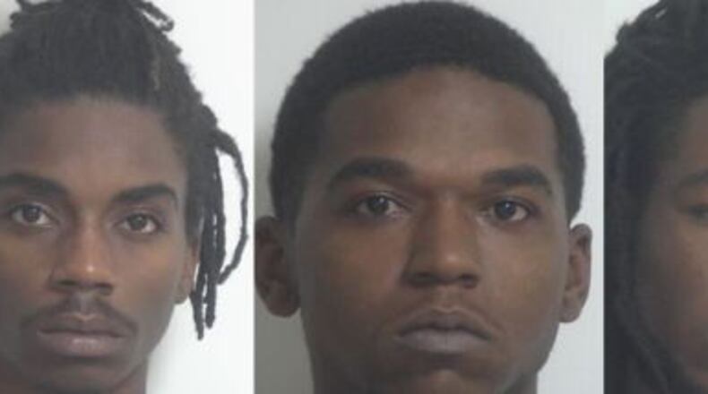 From left: Dequan Gunn, Quintadric Gunn and Dikembe Thomas face charges in a double murder, the GBI said. A fourth person was also arrested.