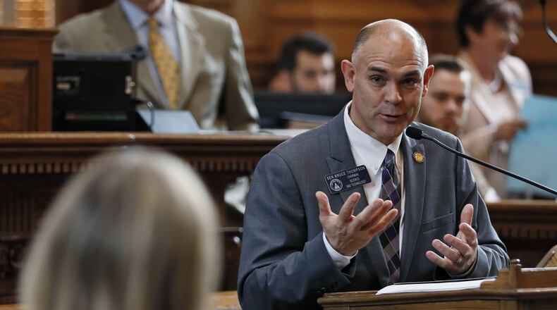 State Sen. Bruce Thompson, R-White, has assembled a group of lawmakers, corporate executives and activists to examine inequities in the state's criminal justice system. BOB ANDRES /BANDRES@AJC.COM