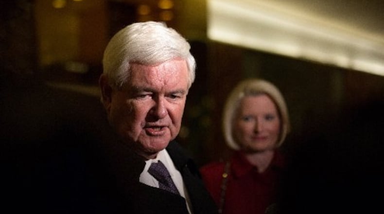 Former House Speaker Newt Gingrich at Trump Tower. AP Photo