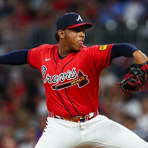 Atlanta Braves pitcher Didier Fuentes delivers in the seventh inning of a baseball game against the New York Mets, Friday, July 3, 2026, in Atlanta. (AP Photo/Colin Hubbard)