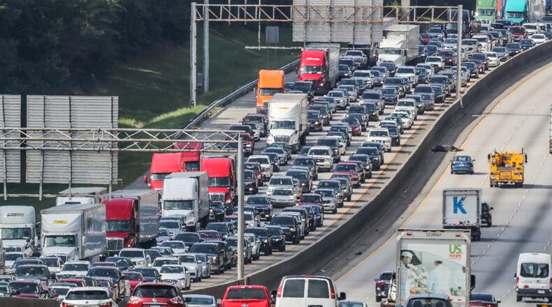September 10, 2018 South Fulton County: Northbound I-85 traffic nearly stood still Monday, Sept. 10, 2018 after nearly three hours of closures that gridlocked traffic. All lanes of I-85 North in south Fulton County reopened after the interstate had been shut down just south of I-285 since before 8 a.m. Monday, Sept. 10, 2018 because of a wreck involving multiple vehicles and a tractor-trailer. The truck turned across all travel lanes and flipped, blocking all but a left shoulder, according to the WSB 24-hour Traffic Center. As a result, the interstate was a parking lot during the peak of the Monday morning commute. All lanes were opened just before 11 a.m., but traffic was still backed up to Senoia Road, according to the Traffic Center. JOHN SPINK/JSPINK@AJC.COM