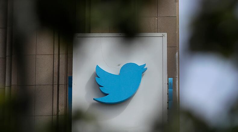 A sign outside of the Twitter office building in San Francisco. Twitter is banning all political advertising from its service, saying social media companies give advertisers an unfair advantage in proliferating highly targeted, misleading messages.