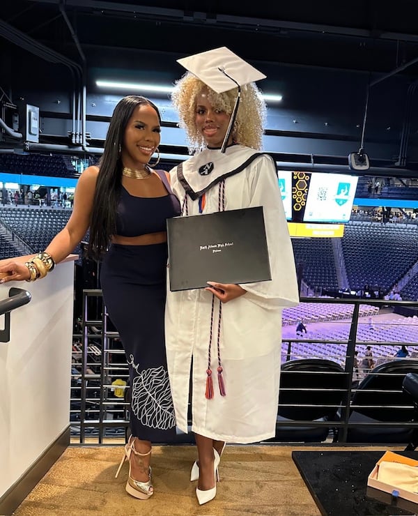 Kelli Potter (left) celebrates with her daughter, Chloe Bush, after Chloe’s graduation from North Atlanta High School. (Courtesy of Kelli Potter)