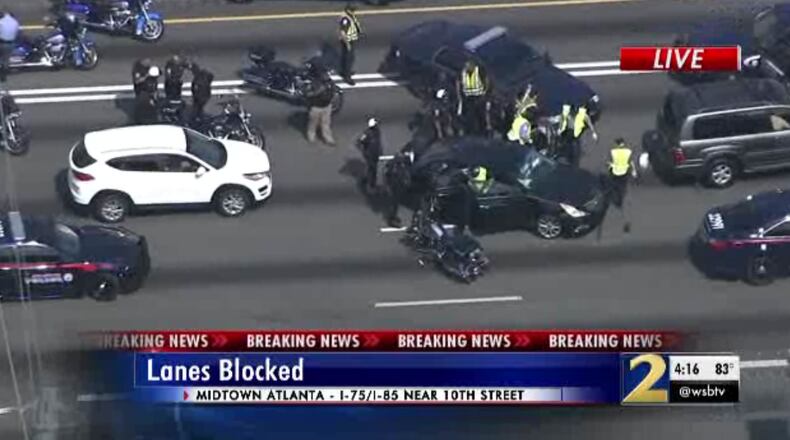 A traffic stop heavily affected traffic on the Downtown Connector on Tuesday afternoon.