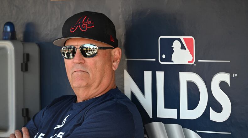 Manager Brian Snitker had a great team in 2022 but the Braves still lost to the Phillies in the National League Division Series Championship (NLDS) (Hyosub Shin / Hyosub.Shin@ajc.com)