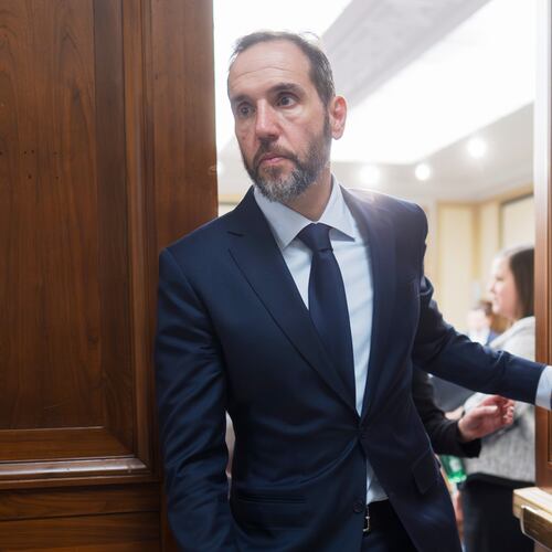 FILE - Former Department of Justice Special Counsel Jack Smith departs at the end of a Republican-led deposition before the House Judiciary Committee as part of its oversight into DOJ investigations into President Donald Trump, on Capitol Hill in Washington, Dec. 17, 2025. (AP Photo/J. Scott Applewhite, File)