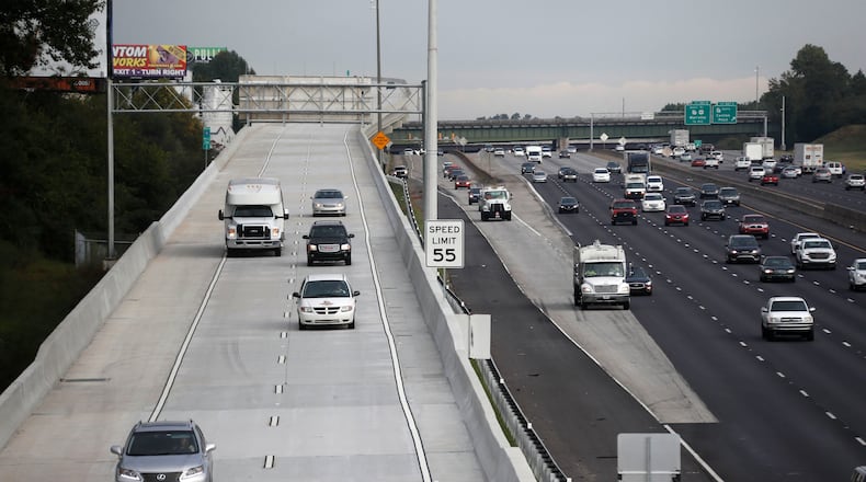 The Northwest Corridor Express Lanes stretch 30 miles along I-75 and I-575 in Cobb and Cherokee counties. BOB ANDRES /BANDRES@AJC.COM