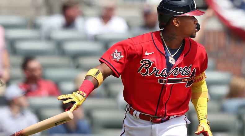 The homer was also the seventh of the season for Acuna and the runs batted in were his 13th and 14th of the season.