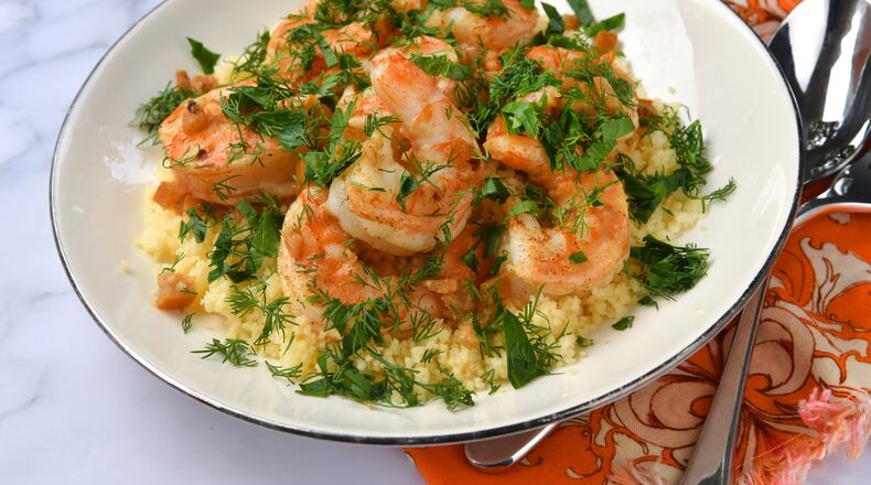 Shrimp with Preserved Lemon Butter. (CHRIS HUNT FOR THE ATLANTA JOURNAL-CONSTITUTION)