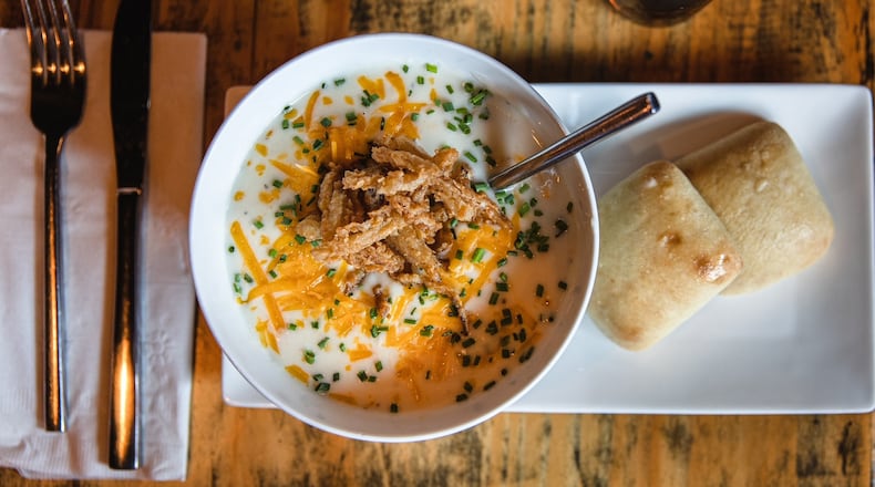 The creamy potato leek soup at Wheelhouse Craft Pub and Kitchen is rustic in its simplicity, yet healthful and nourishing. Courtesy of Linden Tree Photography