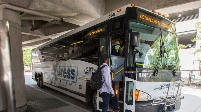 Metro Atlanta’s Xpress bus system saw a 94 percent drop in passenger trips in April, thanks to the coronavirus pandemic. BRANDEN CAMP/SPECIAL