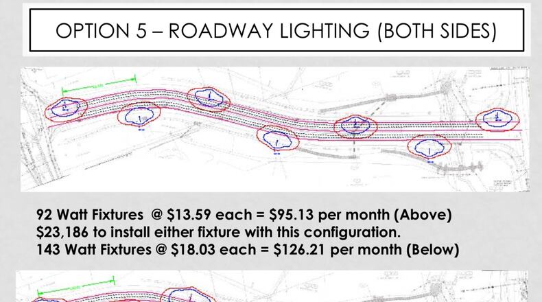 Duluth’s Mayor and City Council have selected a lighting layout using 143W fixtures for the George Rogers Avenue Corridor. Courtesy City of Duluth